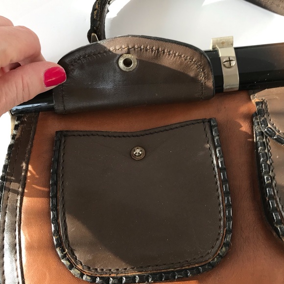 Vintage Bloomingdales Brown Leather Handbag - Picture 6 of 8